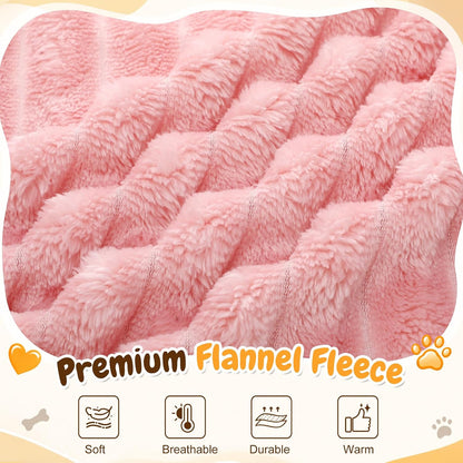 Irenare 4 Pack Fleece Pet Blanket for Small Dog Cat Cage Pad, 16 x 23 Inch