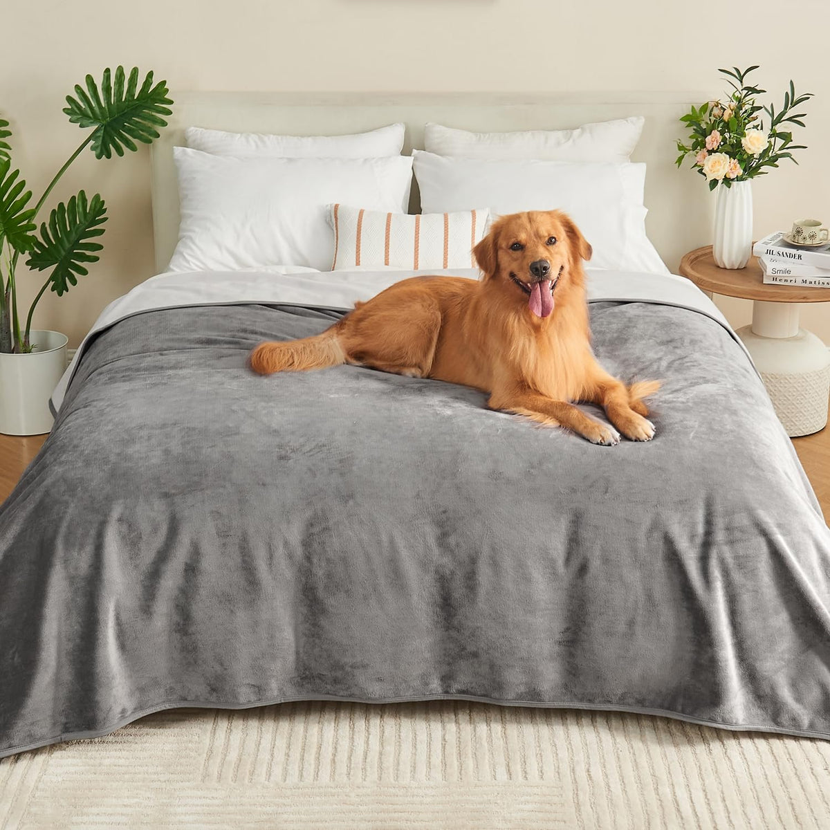 Waterproof Blanket Bed Cover 60"x80" for Adults or Pets, Dusty Pink