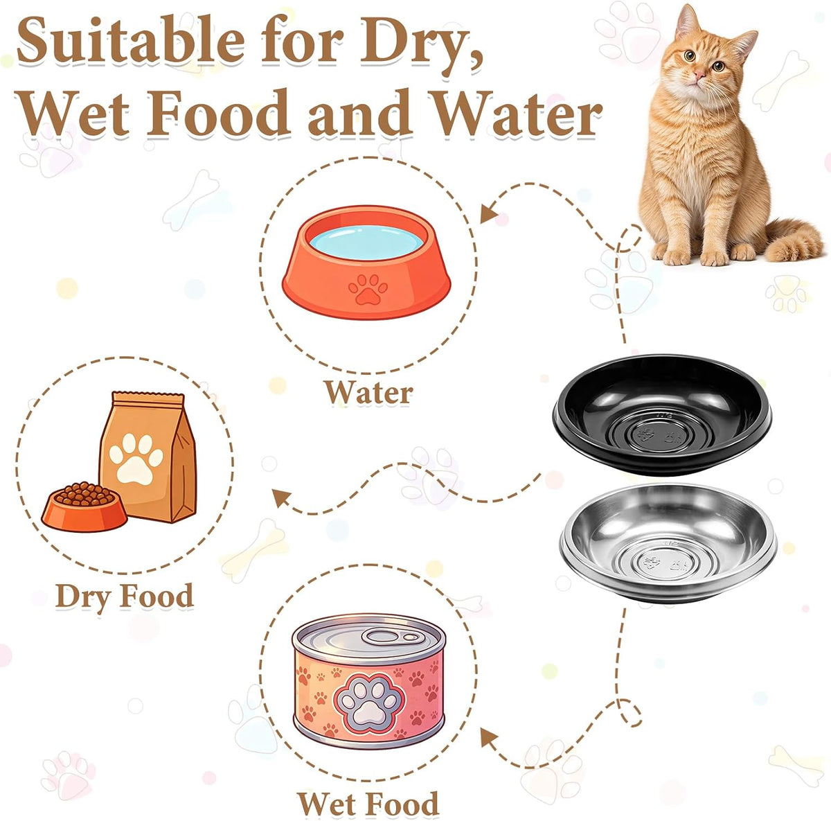 600 Pack Disposable Pet Feeding Bowls, Plastic Small Feeding Dish