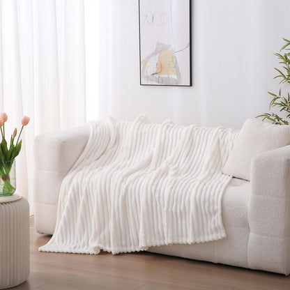 Sage Green Fleece Throw Blanket 50”×60” for Couch Sofa Livingroom