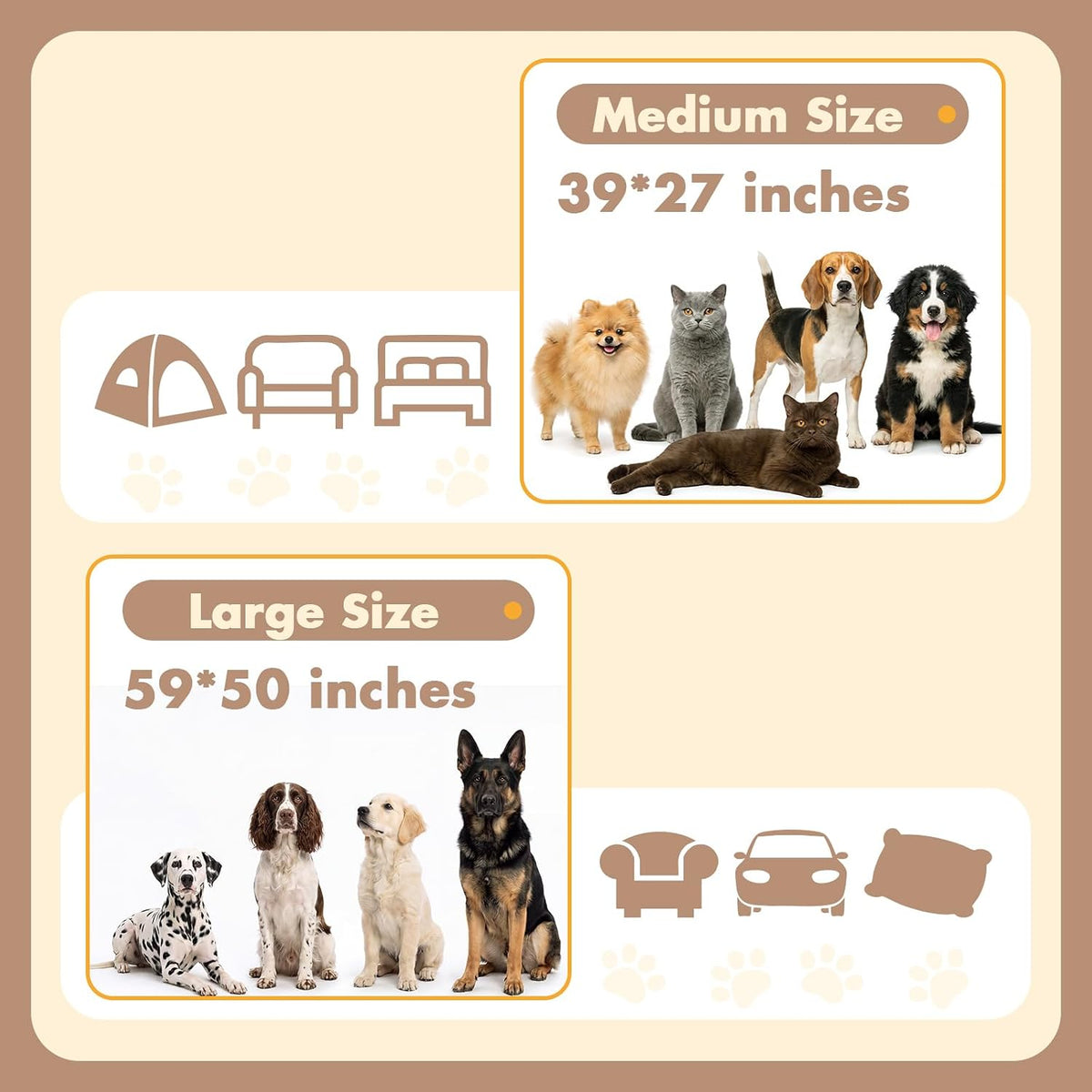 Allroaring Dog Calming Blanket, Waterproof Pet Blankets for Couch Cage Bed