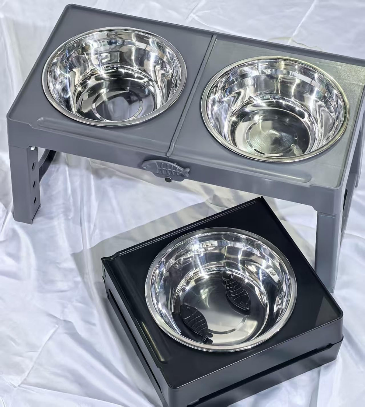 Black Elevated Dog Bowls Large Raised Dogs Bowl Stand Large/Medium Dogs