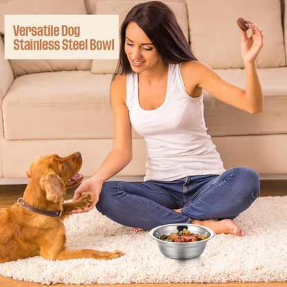Zhehao 30 Pcs Dog Bowls Stainless Steel Bulk for Pet Puppy Cat, 10 oz