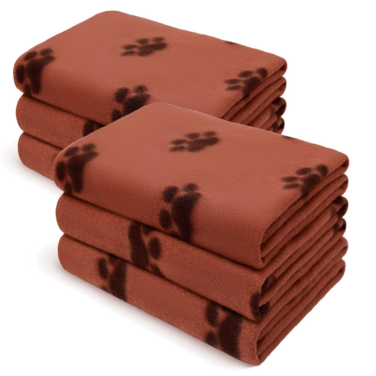 LINENLUX Fleece Dog Blankets 6-Pack, Soft Stretchy for Small Medium Puppy