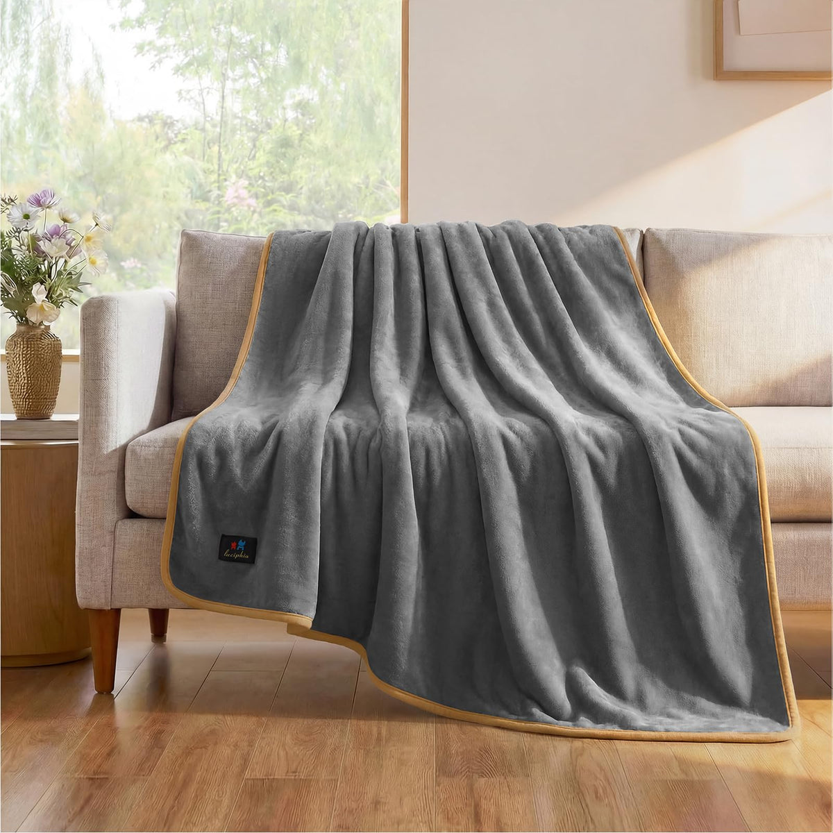 Luciphia Waterproof Bed Blanket Washable,Soft Sherpa Fleece Puppy Reversible Throw Blankets for Small Dog Cat, Furniture Cover Protector Couch Bed from Liquid Pee and Pet Fur, Black, 40" x 28"