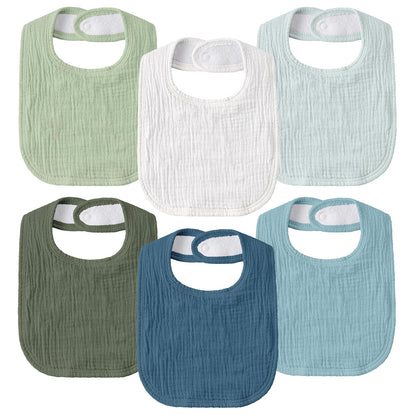 Muslin Bibs for Baby Girl, Adjustable Fit for Drooling and Teething Toddler