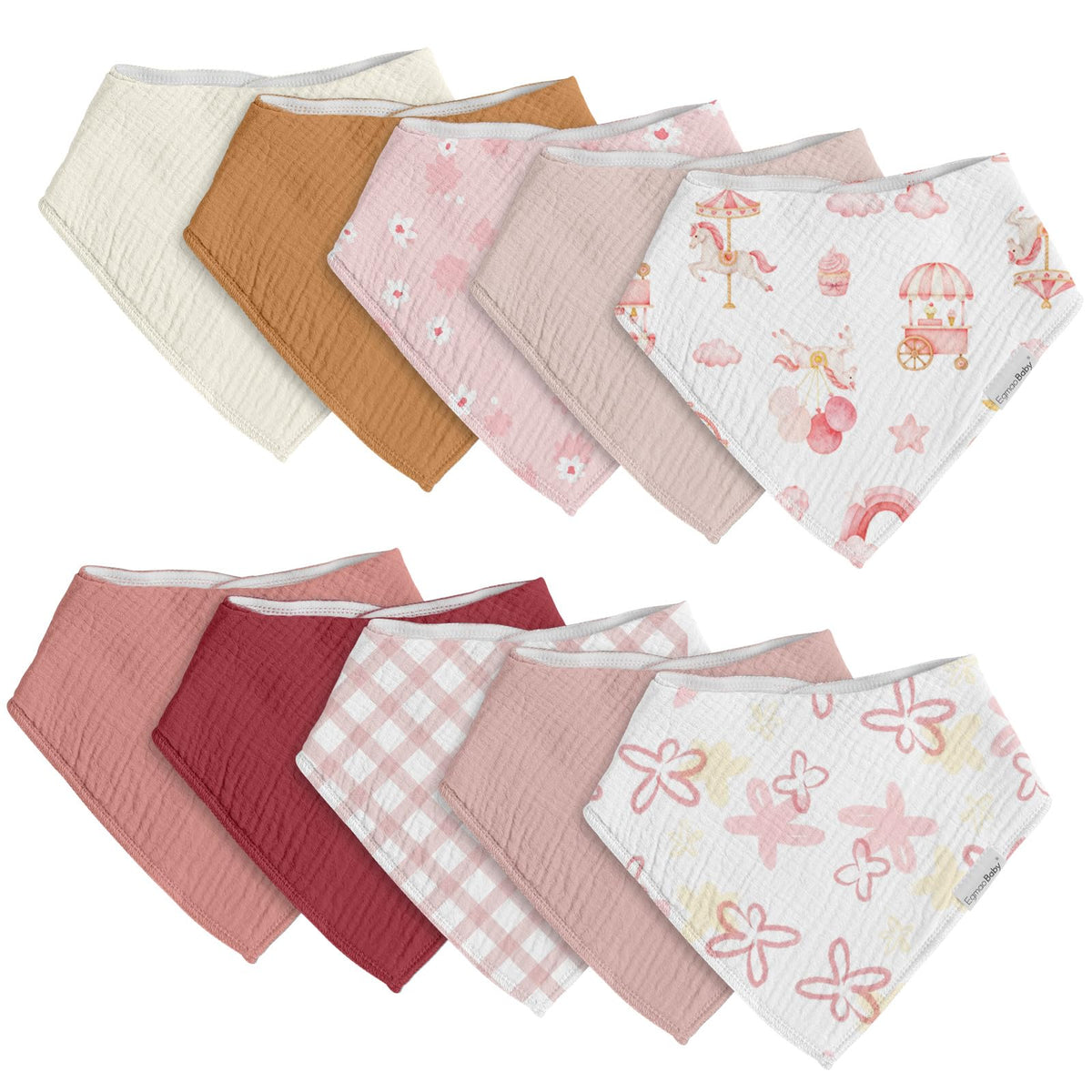 Baby Bandana Drool Bibs for Boys Girls,Super Absorbent Triangle Baby Bibs for Drooling and Teething,100% Cotton Soft for Infant,Newborn 12Pack