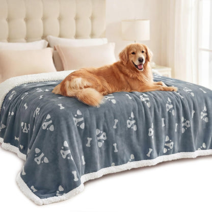 Luciphia Waterproof Dog Blanket Reversible Sherpa Fleece for Small Dogs Cat