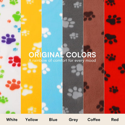LINENLUX Fleece Dog Blankets 6-Pack, Soft Stretchy for Small Medium Puppy