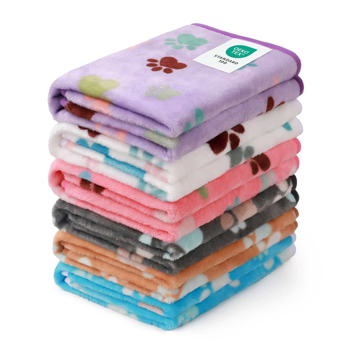 Luciphia 1 Pack 6 Dog Blankets Cat Soft Fluffy Fleece Pet Blanket Warm Cute Print Design Puppy Kitten Doggy Paw Small(23"x16")