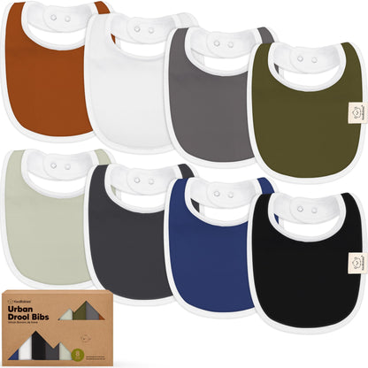 KeaBabies 8-Pack Organic Baby Bibs for Drooling and Teething (Pets & Paws)