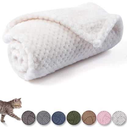 Warm Soft Fuzzy Dog or Cat Blanket, Plush Fleece Throws for Puppy, Kitten, Medium, Large Dogs - Blue (M/32" x 40")