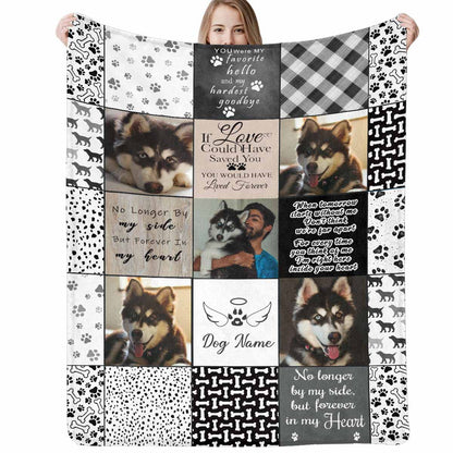 Custom Blanket with Pet Picture & Name, Personalized Photo Funny Cat Dog Face Throw Blanket, Printed Soft Warm Plush Fleece Customized Blanket for Couch Bed Sofa, Gifts for Dog Dad Mom Pet Lovers