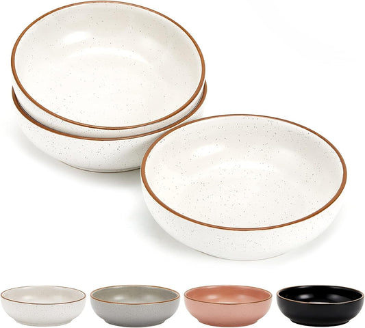 Ceramic Cat Bowls, Howise Pet Bowl Cat Dishes for Food and Water, 5.3 in Cat Food Dish 3 Pack Cat Food Bowls Set Small Dog Dish, Matte White Finish