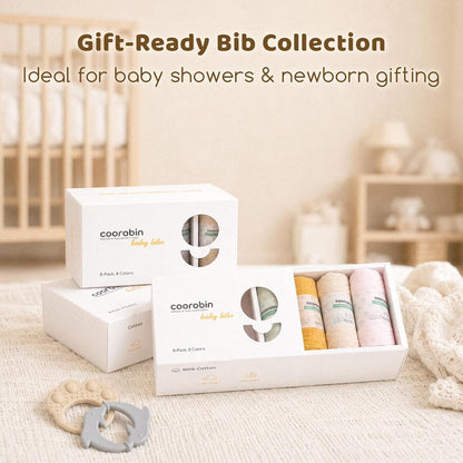 8-Pack Muslin Baby Bibs for Drooling and Teething