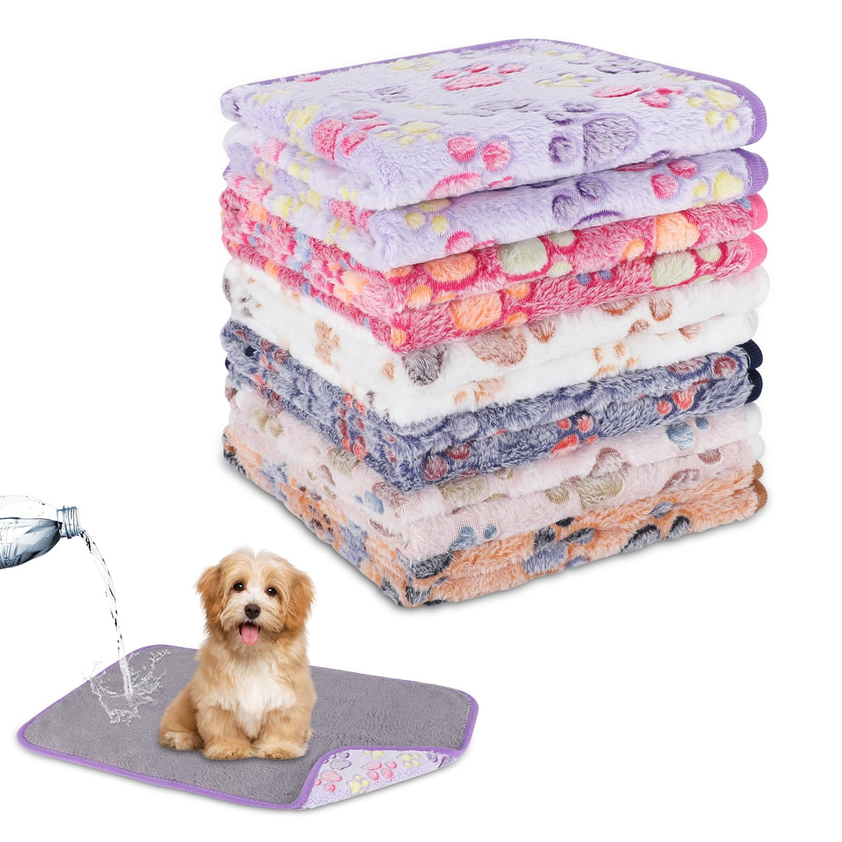 YUEPET 2 Pack Puppy Waterproof Blankets for Small Dogs, Dog Blanket 23"x16"