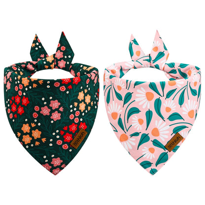 Halloween Dog Bandanas - 2 Pack Reversible Pumpkin and Bat Pet Scarf for Boys and Girls | Fall Dog Bibs | Premium Durable Fabric | Holiday Dog Bandana for Small and Medium Dogs (Small)