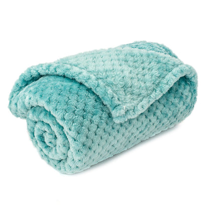 Warm Soft Fuzzy Dog or Cat Blanket, Plush Fleece Throws for Puppy, Kitten, Medium, Large Dogs - Blue (M/32" x 40")