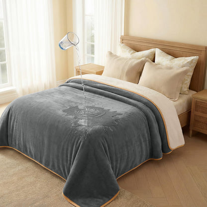 Luciphia Waterproof Bed Blanket Washable,Soft Sherpa Fleece Puppy Reversible Throw Blankets for Small Dog Cat, Furniture Cover Protector Couch Bed from Liquid Pee and Pet Fur, Black, 40" x 28"