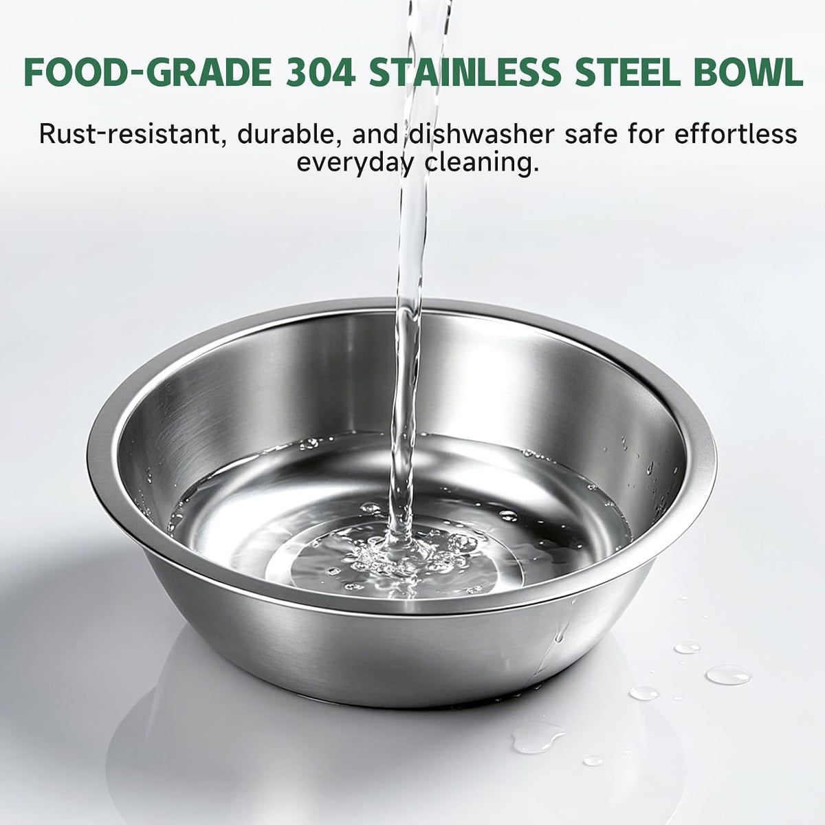 Elevated Tilted Cat Food Bowls with Mat, 304 Stainless Steel 2 Water Bowls