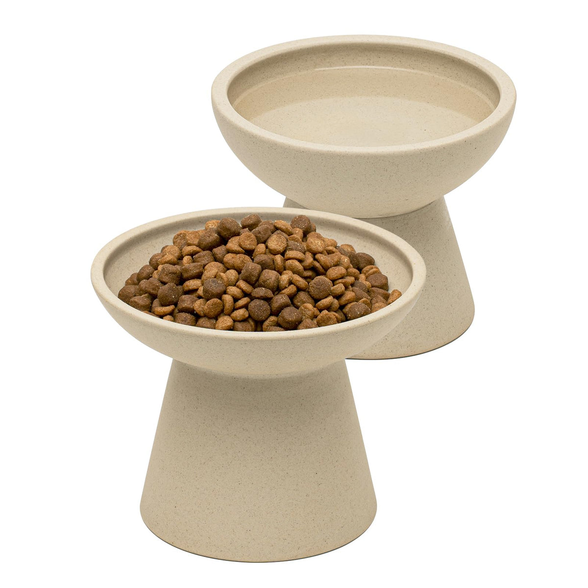 CEEFU 2-Pack Elevated Ceramic Cat Bowls Extra Wide for Food & Water