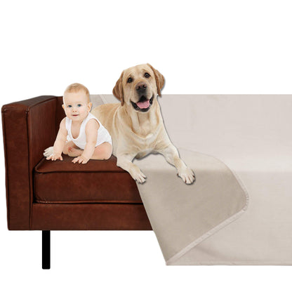 Ameritex Pet Bed Blanket Reversible 100% Waterproof Velvet Super Soft for Sofa and Bed (52x82 Inches, Light Grey+Grey)