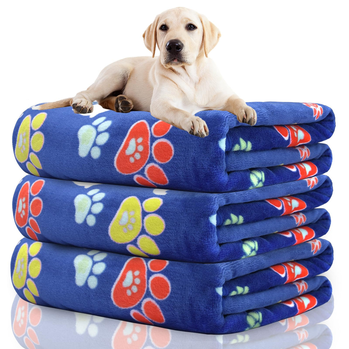 Rezutan Blanket for Large Dogs & Cats Soft Reversible Cute Paw 40"x31"