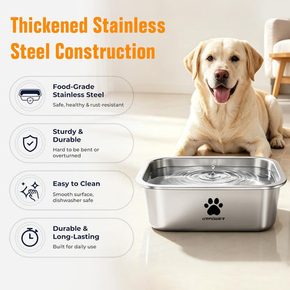 URPOWER 2 Pack 1.25 Gallon Large Dog Water Bowl Stainless Steel Dog Bowls