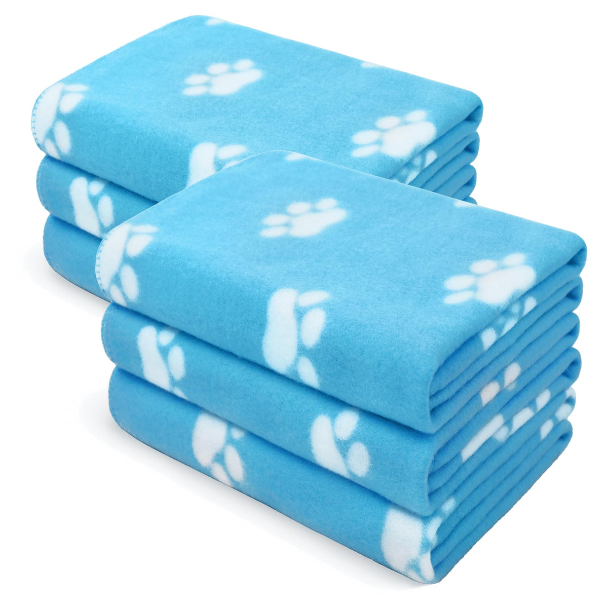 LINENLUX Fleece Dog Blankets 6-Pack, Soft Stretchy for Small Medium Puppy