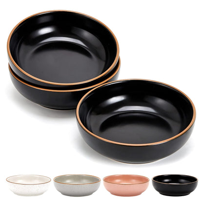 Ceramic Cat Bowls, Howise Pet Bowl Cat Dishes for Food and Water, 5.3 in Cat Food Dish 3 Pack Cat Food Bowls Set Small Dog Dish, Matte White Finish
