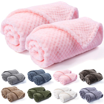 Warm Soft Fuzzy Dog or Cat Blanket, Plush Fleece Throws for Puppy, Kitten, Medium, Large Dogs - Blue (M/32" x 40")