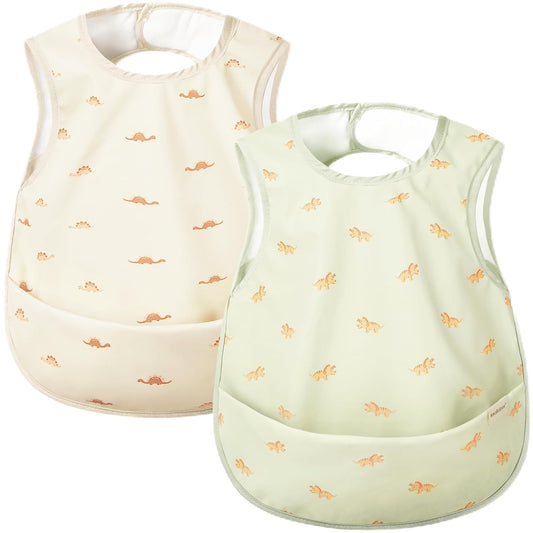 KeaBabies Waterproof Bibs for Baby Girl,Boy, 2-pk Lightweight (Pets & Paws)