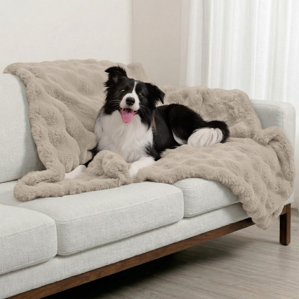 Paw Inspired Waterproof Dog Blanket, 32x24 Inch Size, Beige