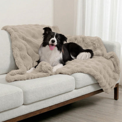 Paw Inspired Waterproof Dog Blanket, 32x24 Inch Size, Beige