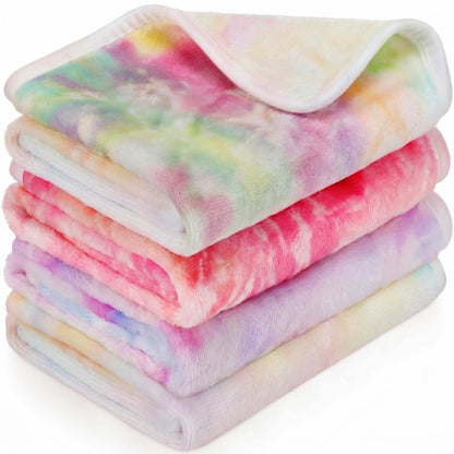 Tatuo 4 Pcs Fleece Dog Blankets for Puppy Cat, Mixed, 24 x 16 in, Paw