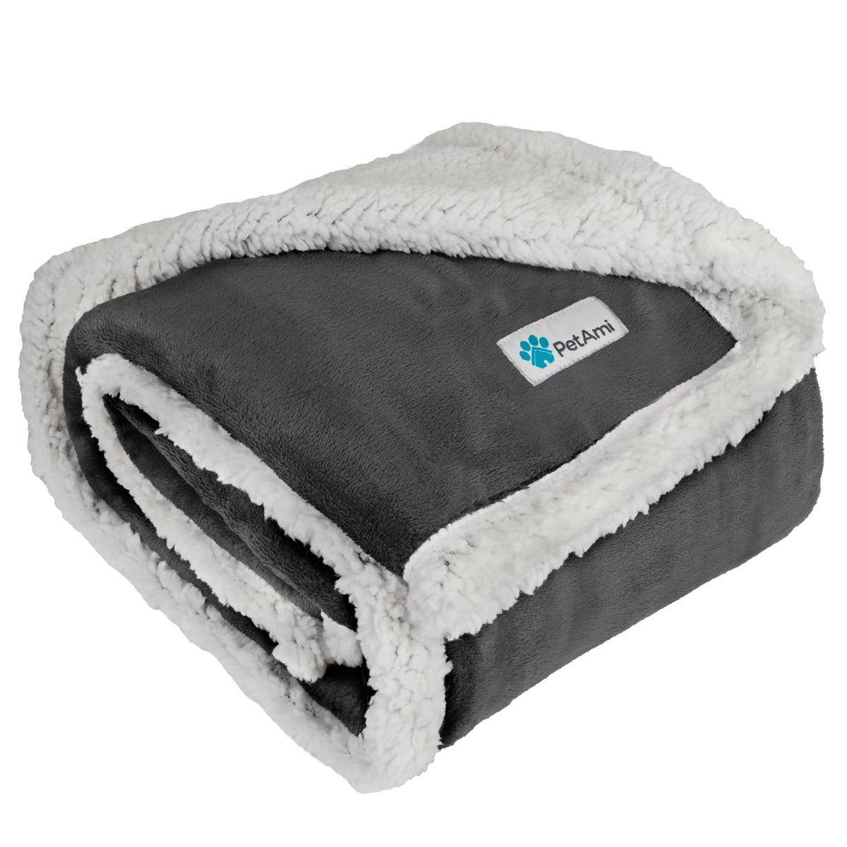 PetAmi Dog Blanket for Medium Small Pet Cat Puppy, 60x40, Plaid Dark Gray