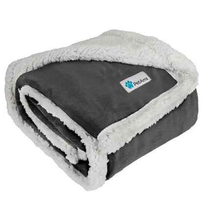 PetAmi Dog Blanket for Medium Small Pet Cat Puppy, 60x40, Plaid Dark Gray