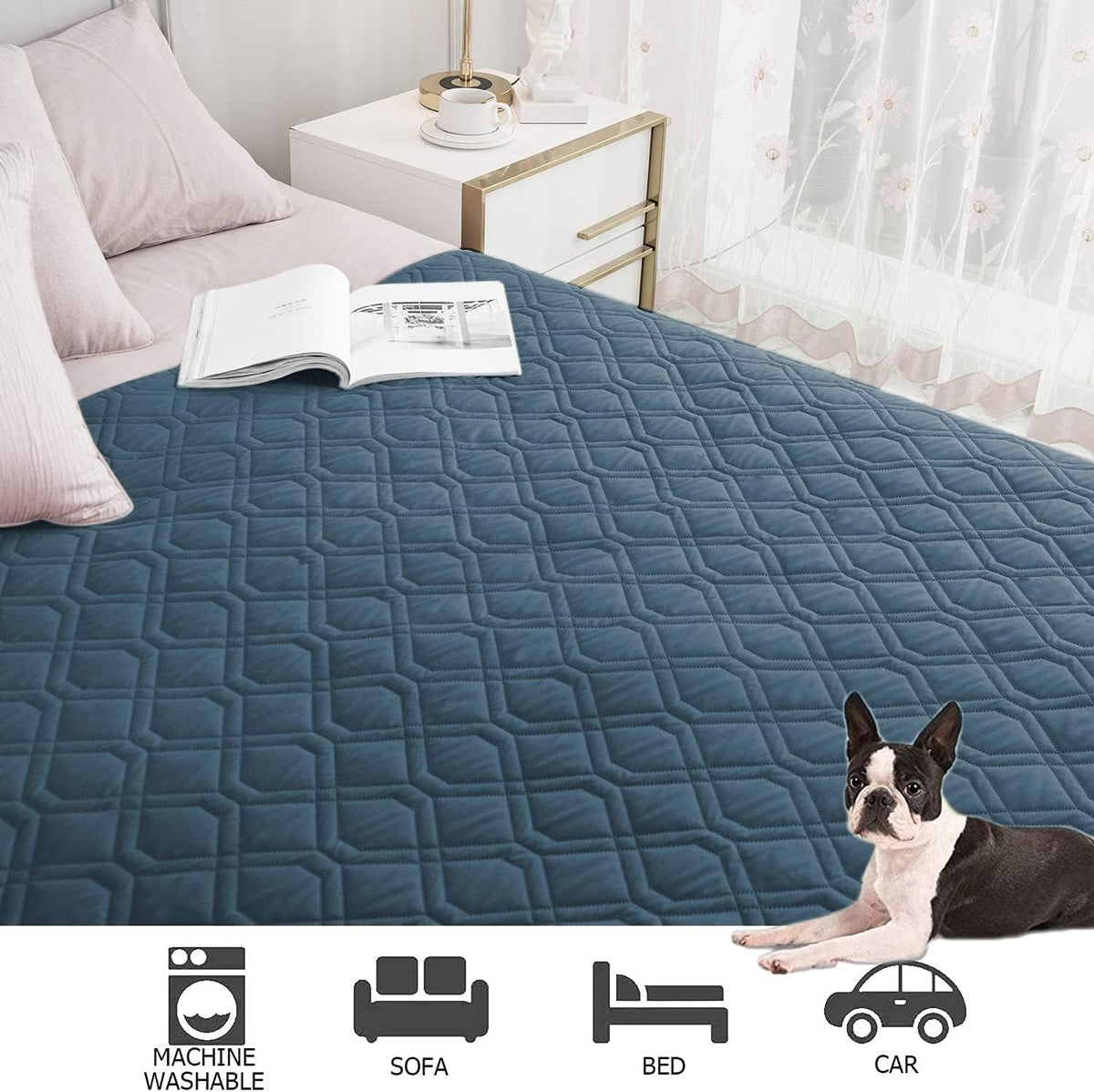 Ameritex Waterproof Dog Bed Cover Pet Blanket for Furniture Bed Couch Sofa Reversible 52 x 82 inches