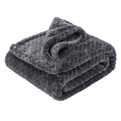 Warm Soft Fuzzy Dog or Cat Blanket, Plush Fleece Throws for Puppy, Kitten, Medium, Large Dogs - Blue (M/32" x 40")