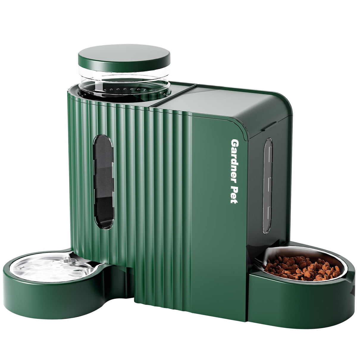 Gravity Automatic Cat Feeder, Water & Food Dispenser Set, Stainless Bowls