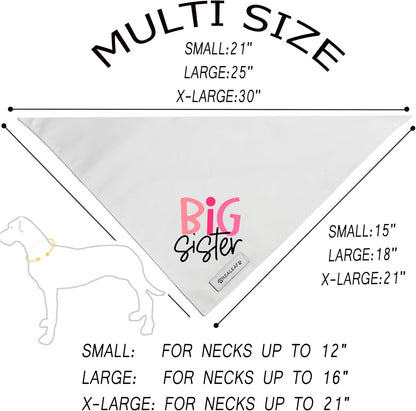 Realeaf Big Brother Big Sister Dog Bandanas Pet Scarf for Medium and Large Dogs New Baby Announcement Pet Accessories Pregnancy Reveal Ideas (X-Large)