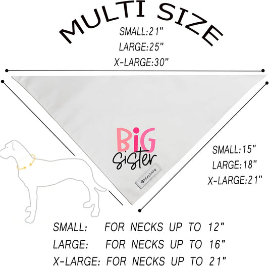 Realeaf Big Brother Big Sister Dog Bandanas Pet Scarf for Medium and Large Dogs New Baby Announcement Pet Accessories Pregnancy Reveal Ideas (X-Large)