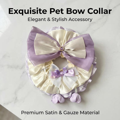 Princess Lace Satin Pet Bandana, Purple
