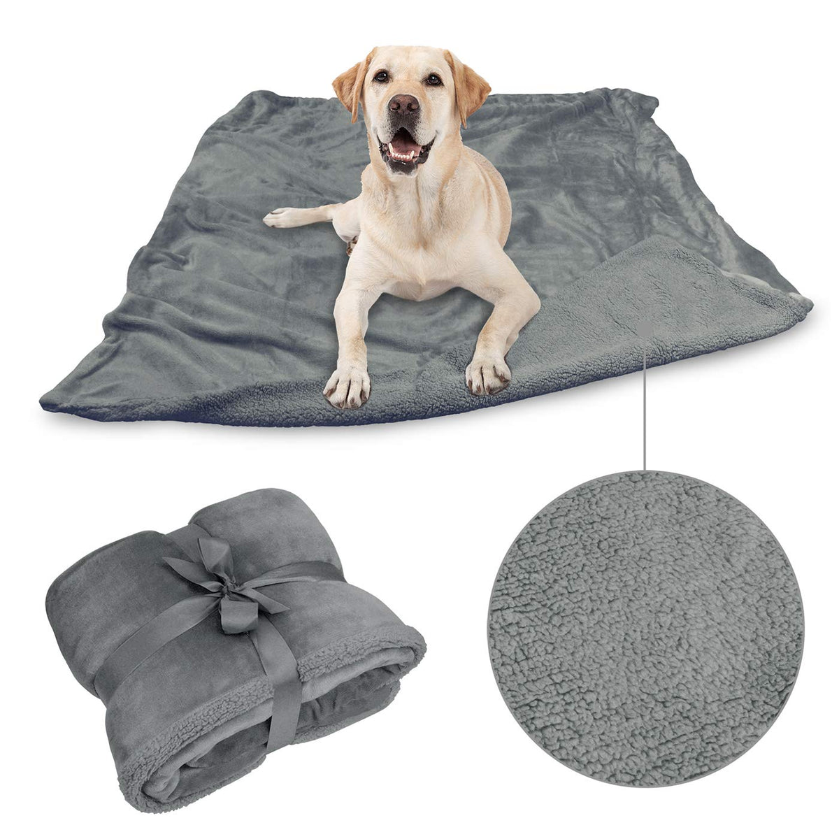 Dog Blankets for Large Dogs, Super Soft Warm Sherpa Fleece Plush Doggie Blankets and Throws for Small Medium Puppy Doggy Pet Cats，50x60 inches
