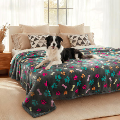 Luciphia Waterproof Dog Blanket Reversible Sherpa Fleece for Small Dogs Cat