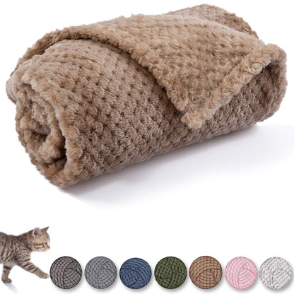 Warm Soft Fuzzy Dog or Cat Blanket, Plush Fleece Throws for Puppy, Kitten, Medium, Large Dogs - Blue (M/32" x 40")