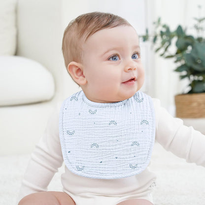 Bearmoss 100% Cotton 10 Pack Muslin Baby Bibs for Drooling and Teething