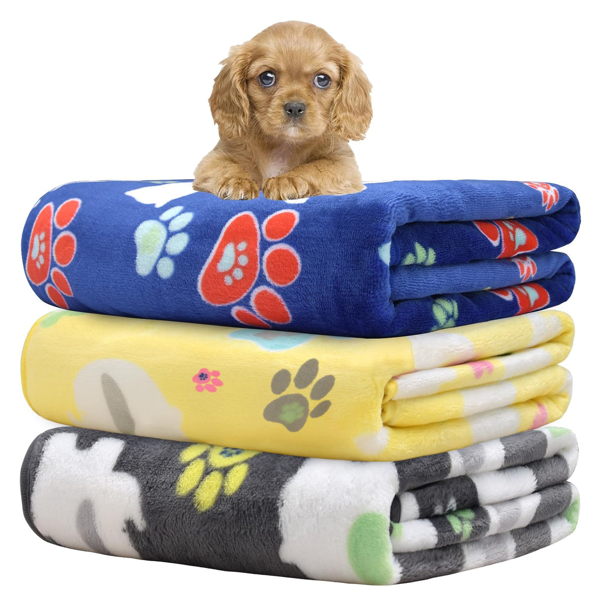 Rezutan Blanket for Large Dogs & Cats Soft Reversible Cute Paw 40"x31"