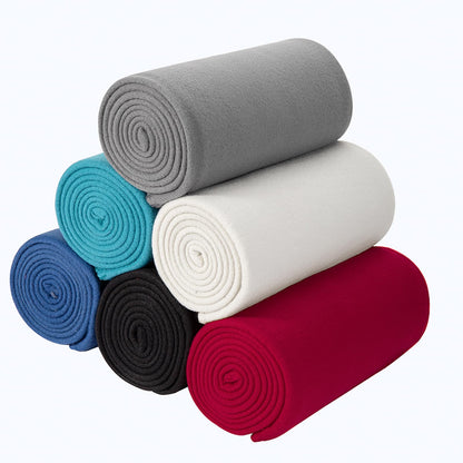 CAI TENG Fleece Throw Blankets Lightweight Warm for Soft Cozy Pet-Friendly Bulk Fleece Blanket Solid for Home, Bed, Sofa, Dorm, Office, Gifts, Outdoor (Black, Pack of 6-50 x 60 inch)