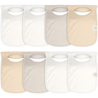 KeaBabies 8-Pack Bibs for Baby Girls, Boys Pullover Baby Bibs 6-36M (Brick)